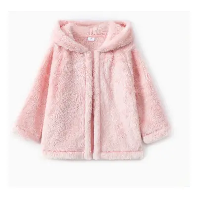 Toddler Girl/Boy Basic Solid Color Polar Fleece Hooded Coat