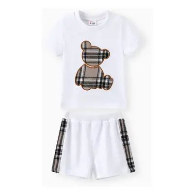 Baby Boy 2pcs Bear Style Short-sleeve Tee & Shorts Set