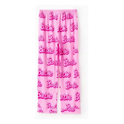 Barbie Mommy & Me Girl 1pc Pink Classic Barbie Letter Pants (Flame Resistant)