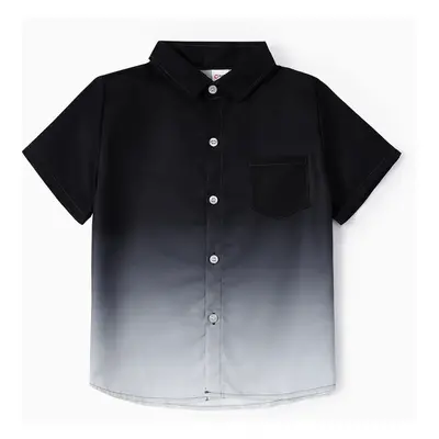 Kid Boy Casual Gradual Change Lapel Short Sleeve Shirt