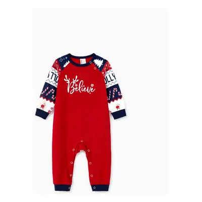 Christmas Family Pajamas Sets Glow in the Dark Believe Magic Raglan Sleeves Top Allover Pattern 