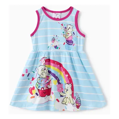 Care Bears Toddler Girls 1pc Rainbow Character Striped Print Sleeveless Dress