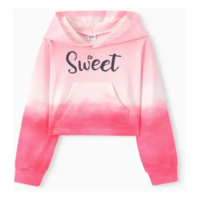 Girl's Sweet Hoodie Sweatshirt Pink (Tie-dye)