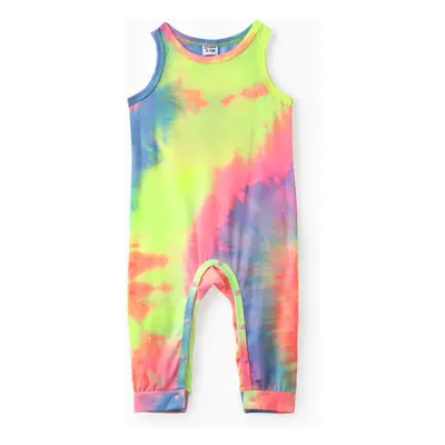 Tie Dye Short-sleeve Bodycon T-shirt Dress for Mom and Me