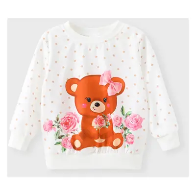 Toddler Girl Bear Style Childlike Sweatshirt