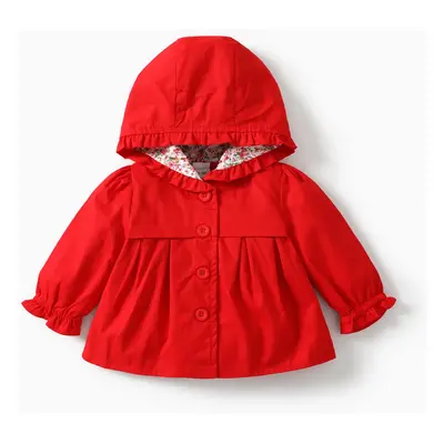 Baby Girl Sweet Floral Hooded Jacket