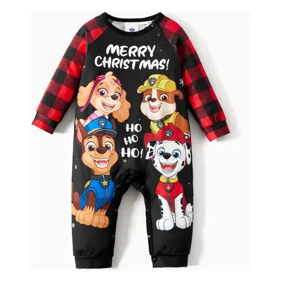 PAW Patrol Family Matching Christmas Red Plaid Long-sleeve Cartoon Graphic Pajamas Sets (Flame R