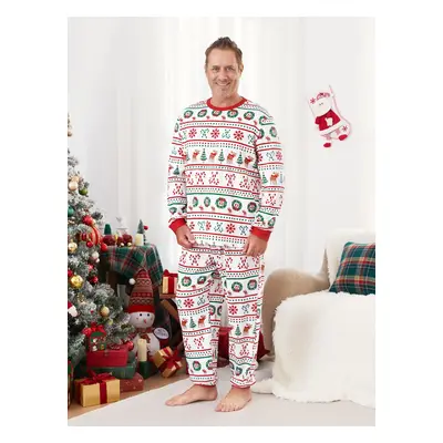 Christmas Family Matching Allover Reindeer/Snowflake/Xmas Tree Pattern Pajamas Sets