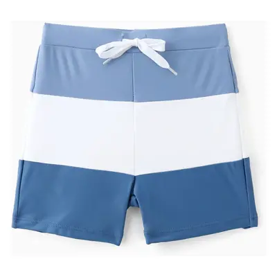 Family Matching Color Block Drawstring Swim Trunks or Big bow Strap Bikini