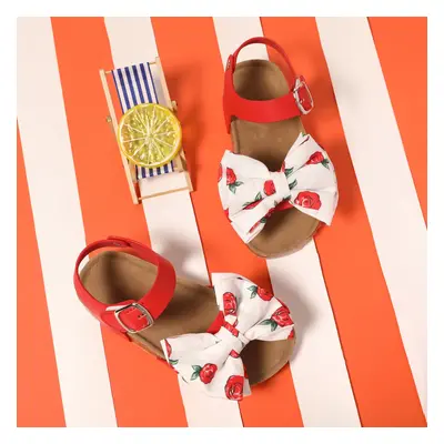 Toddler/Kid Girl Sweet Style Floral Bow Design Soft Cork Buckle Sandals