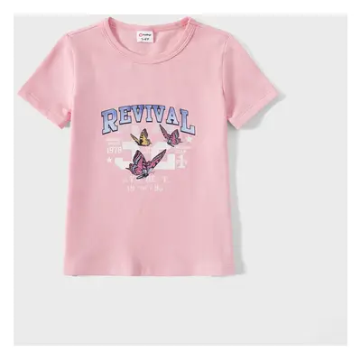 Mommy and Me Cotton Butterfly Print Revival Graphic Tee