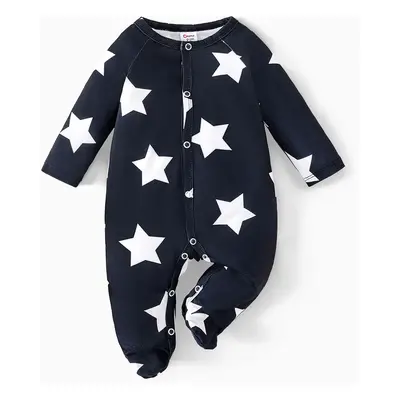 Baby Boy Geometric Print Flame Resistant Pajamas Jumpsuit