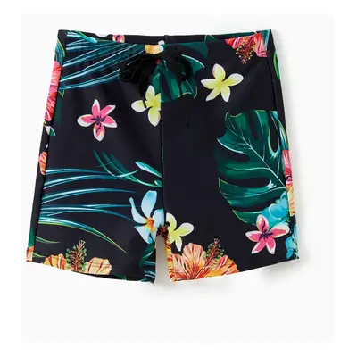 Family Matching Allover Tropical Plant Print One-piece Swimsuit and Swim Trunks