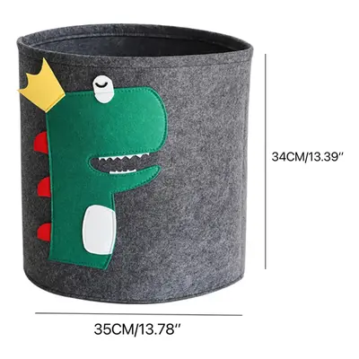 Foldable Laundry Basket Cute Cartoon Thick Felt Storage Bucket for Dirty Clothes Toys Organizer