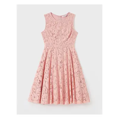 Family Matching Sets Pink Color Block Polo Shirt or Lace Eyelet Sleeveless Dress