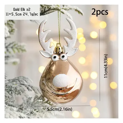 Set of PVC Reindeer Hanging Decorations for Christmas Tree with Beautiful Nordic Style Design