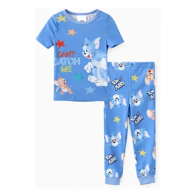 Tom and Jerry Toddler Boys/Girls 2pcs Character Print Top with Pants Sleepwear Set