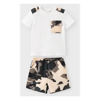 2pcs Toddler Boy Casual Camouflage Print Tee and Shorts Set