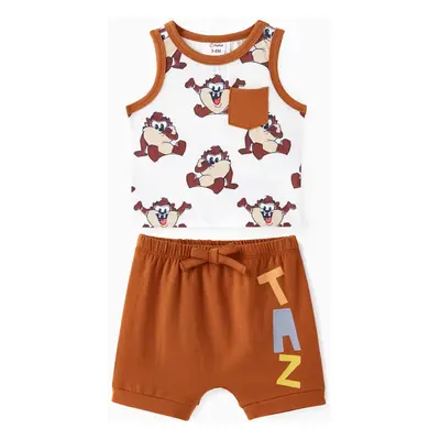 Looney Tunes Baby Boys 2pcs Allover Cartoon Print Naiaâ¢ Tank Top and Cotton Shorts Set