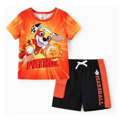 Paw Patrol Toddler Boys 2pc Character Tie-Dye Print T-shirt with Cotton Pocketed Short Sporty Se