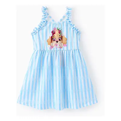 PAW Patrol Skye Little Girl Ruffled Large Pattern Flower Print Sweet Dress