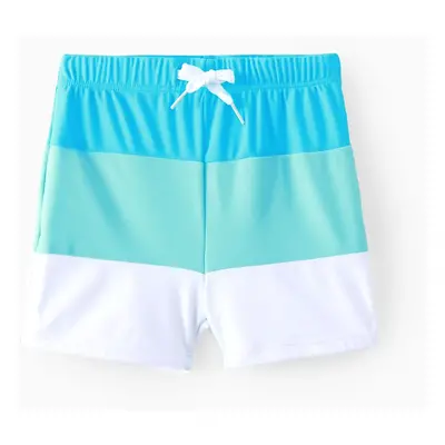 Family Matching Colorblock Swim Trunks or Shirred Ruffle Strap Two-Piece Swimsuit