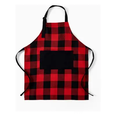 Christmas Apron Red&Black Plaid 100% Cotton Kitchen Matching Aprons for Family