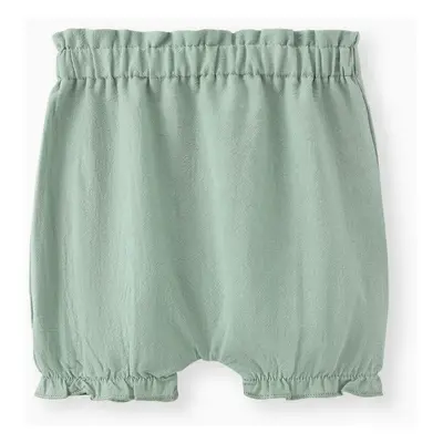 100% Cotton Baby Girl Solid Ruffle Elasticized Waist Bloomers Shorts