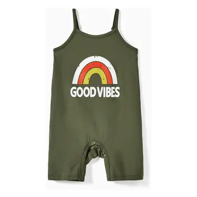 Mommy and Me Rainbow Graphic 'GOOD VIBES' Front Dress with Pockets