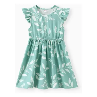 Toddler Girl Sweet Flutter-sleeve Floral Dress