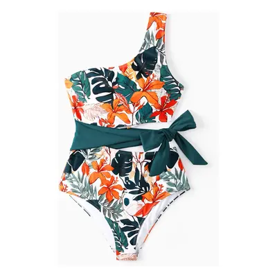 Tropical Family Swimwear Set - Pieces Unisex Casual Plants and Floral