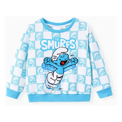 The Smurfs Toddler Boy 1pc Character Chessboard Print Long-sleeve Top