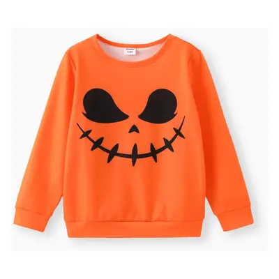 Kid Boy Halloween Graphic Print Pullover Sweatshirt