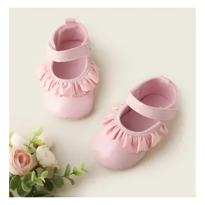 Baby Girl Sweet Ruffle Edge Velcro Prewalker Shoes