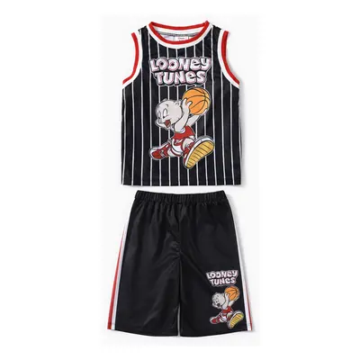 Looney Tunes Toddler/Kid Boys 2pcs Character Basketball Striped Tank Top with Shorts Sporty Set