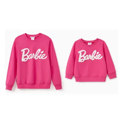 Barbie Sweatshirt Mommy and Me Letter Embroidered Long-sleeve Cotton