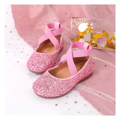 Toddler/Kid Crystal Round Toe Solid Shoes