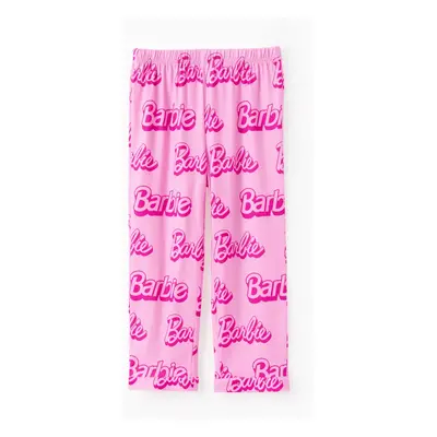 Barbie Mommy & Me Girl 1pc Pink Classic Barbie Letter Pants (Flame Resistant)