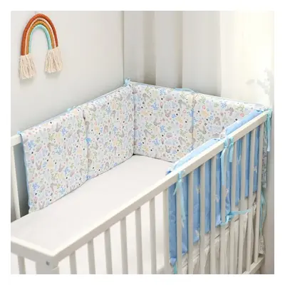 1-piece 100% Cotton Baby Crib Bumpers Removable Guard Rail Padded Circumference Bed Protection S