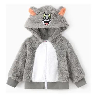 Tom and Jerry Baby/Toddler Character Embroidered Plush Hooded Coat With 3D Ears