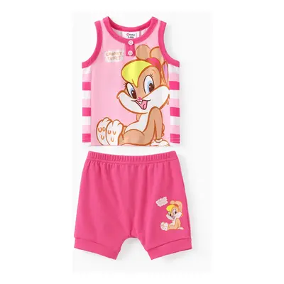 Looney Tunes Baby Girls/Boys 2pcs Character Striped Print Tank Top with Cotton Shorts Set