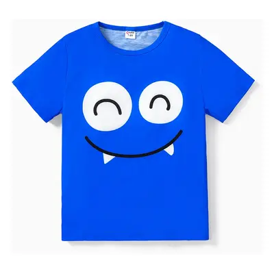 Kid Boy/Kid Girl Face Graphic Print Short-sleeve Tee