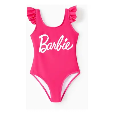 Barbie Mommy and Me Barbie positioning printed one-piece/split swimsuit