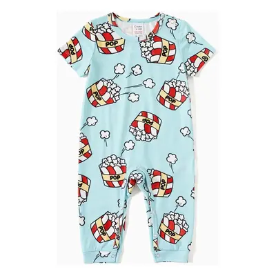 Christmas Family Matching Popcorn Print Short-sleeve Cotton Pajamas Sets