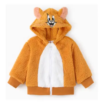 Tom and Jerry Baby/Toddler Character Embroidered Plush Hooded Coat With 3D Ears