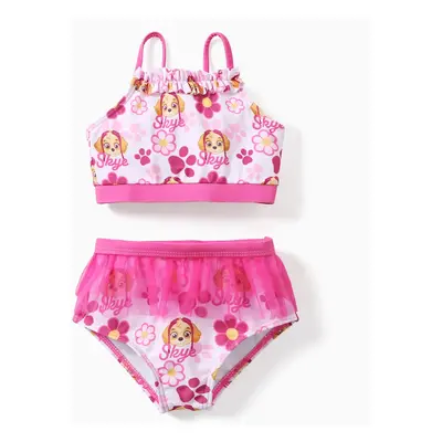 PAW Patrol 2pcs Skye Toddler Girl Ruffle edge Swimming suit (Not Included Cover-up)