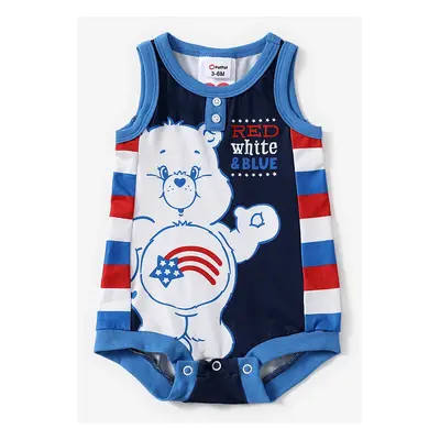 Care Bears Baby Boys/Girls Independence Day 1pc Character Striped Print Sleeveless Onesie