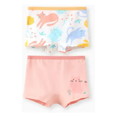 2-Pack Toddler/Kid Girl Animal-themed Cotton Fabric Stitching Underwear