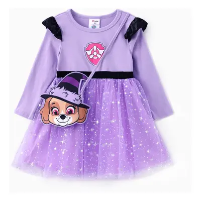 Paw Patrol Toddler Girl 2pcs Skye Halloween Long-sleeve Tulle Dress And Bag Or Hat Set