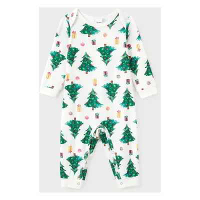 Christmas Family Matching Allover Christmas Tree Pattern Pajamas Sets with Drawstring and Pocket